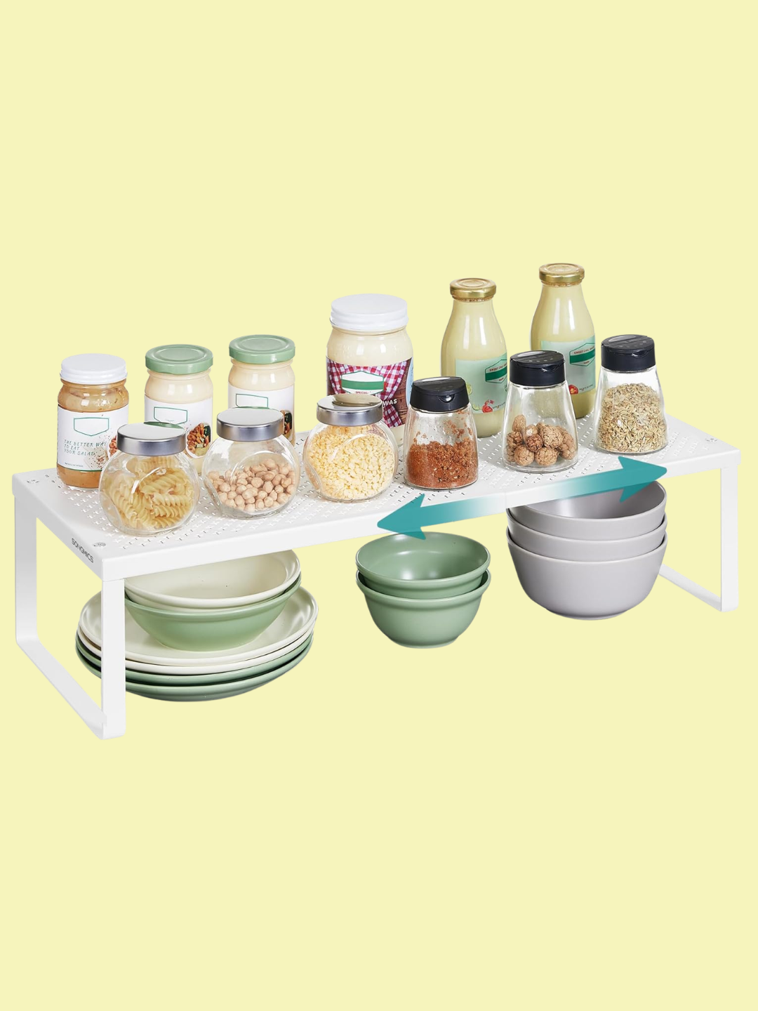 A white extendable spice rack from Amazon