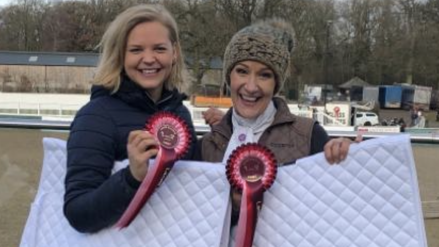 Clare Taylor Reeves and Annie Choma are contesting a pairs hunter trial to raise awareness of breast cancer and the importance of checking your boobs.