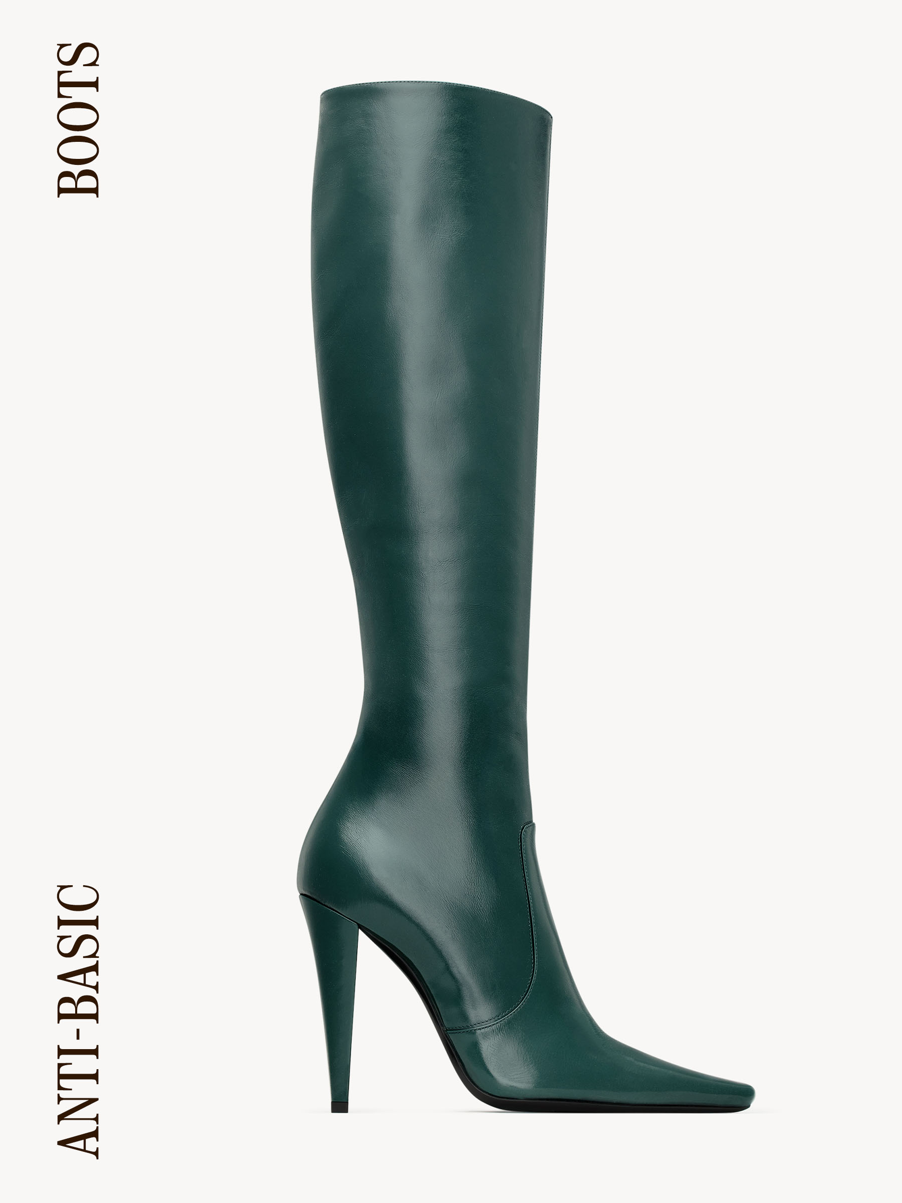 Green knee-high Saint Laurent boots