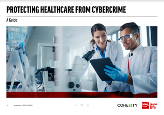 Whitepaper cover with title and image of healthcare professionals in white coats and latex gloves looking at a tablet in a lab