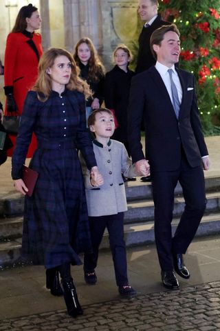 Princess Beatrice, husband Edoardo Mapelli Mozzi and his son, Christopher 'Wolfie' Woolf