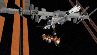 Santa Claus has made a special visit to the International Space Station to deliver presents for Christmas 2020.
