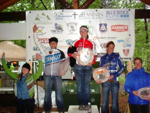 Women's podium at the Cohutta 100