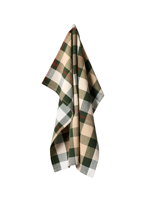 Flour Sack Toffee/green Plaid