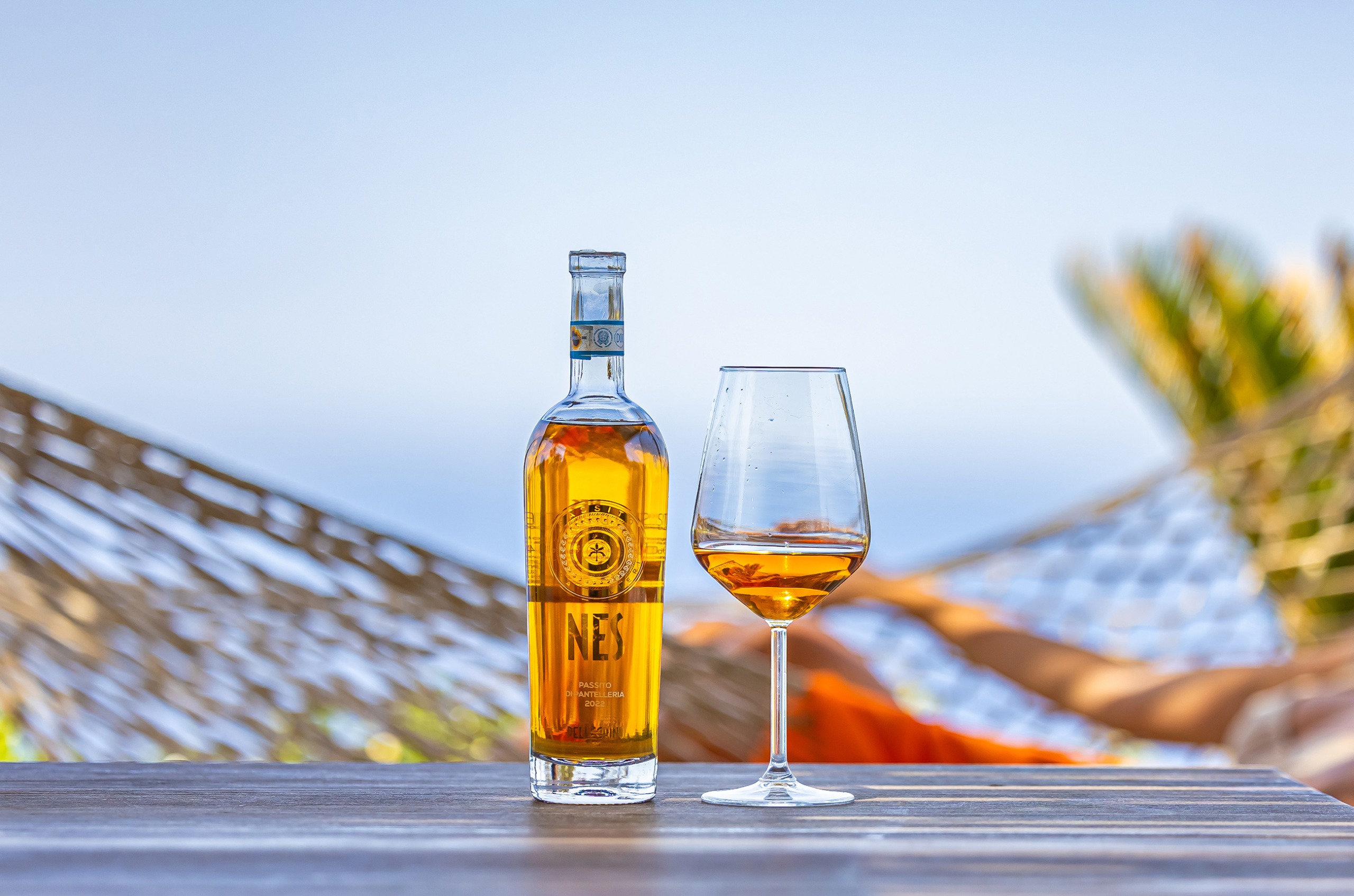 Bottle of orange Marsala wine