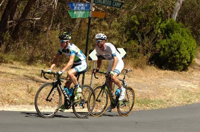Simon Clarke (Orica GreenEdge) and Will Clarke (Argos-Shimano) formed the day's break at Tour Down Under