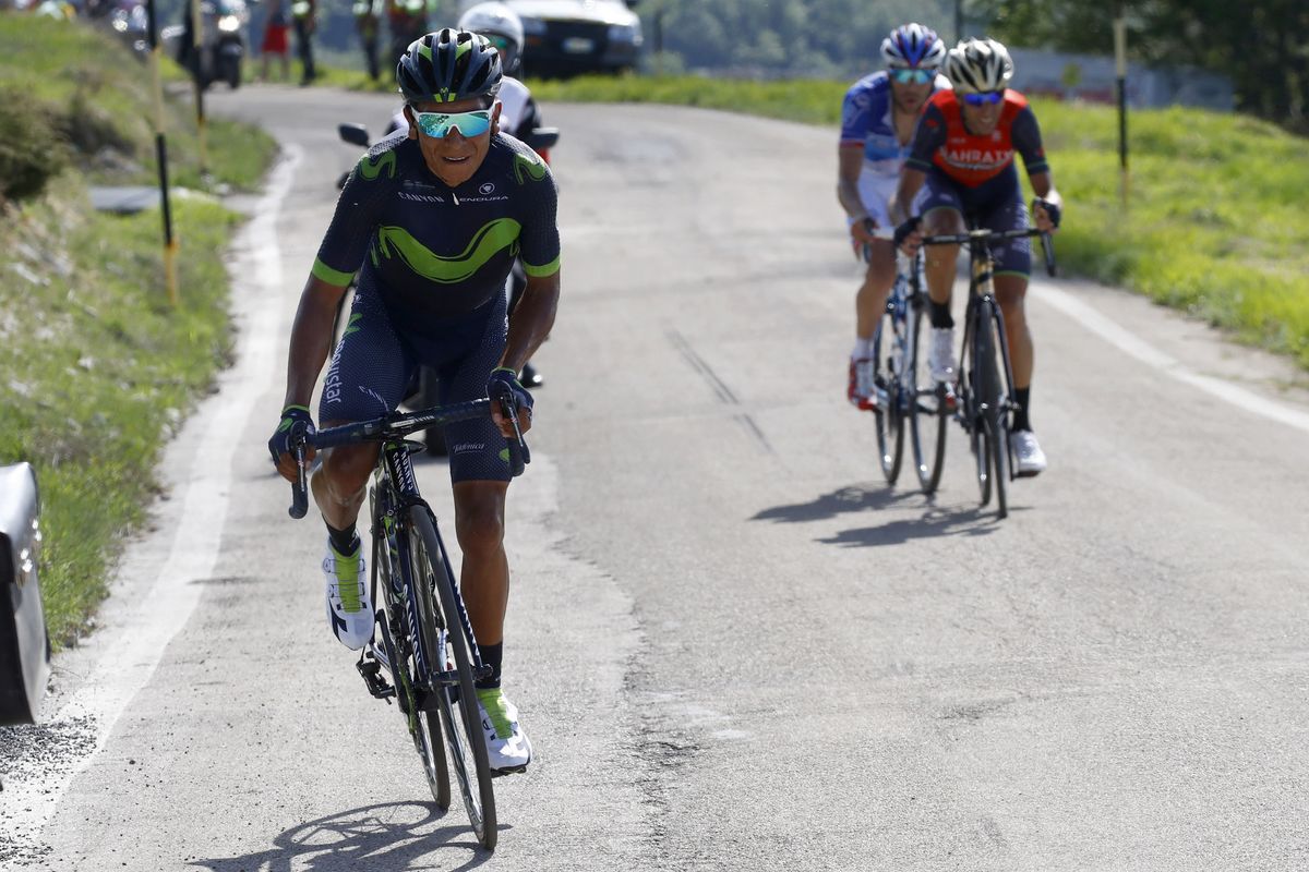 Nairo Quintana (Movistar) puts in his fatal attack