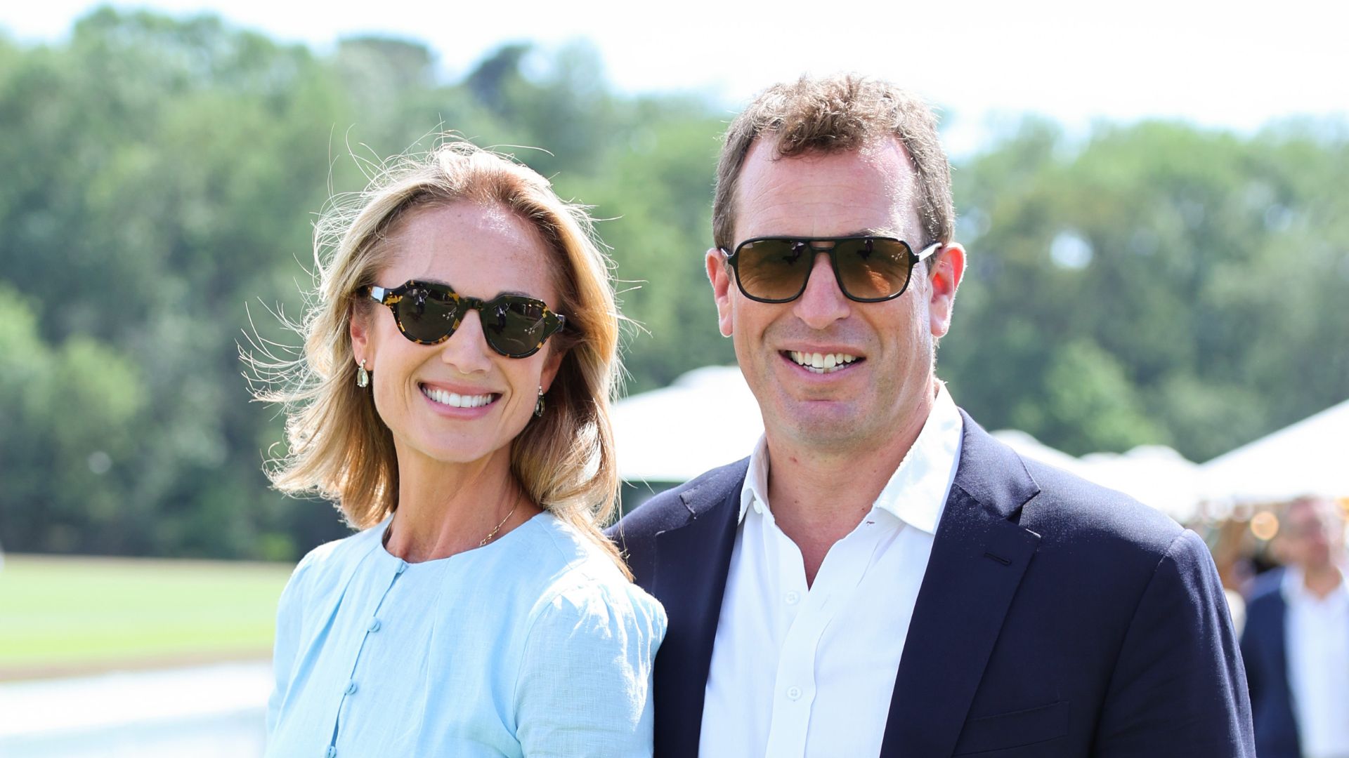 Harriet Sperling and Peter Phillips attend the DMMI Royal Charity Polo Cup 2026 on July 10, 2026 in Windsor, England. 