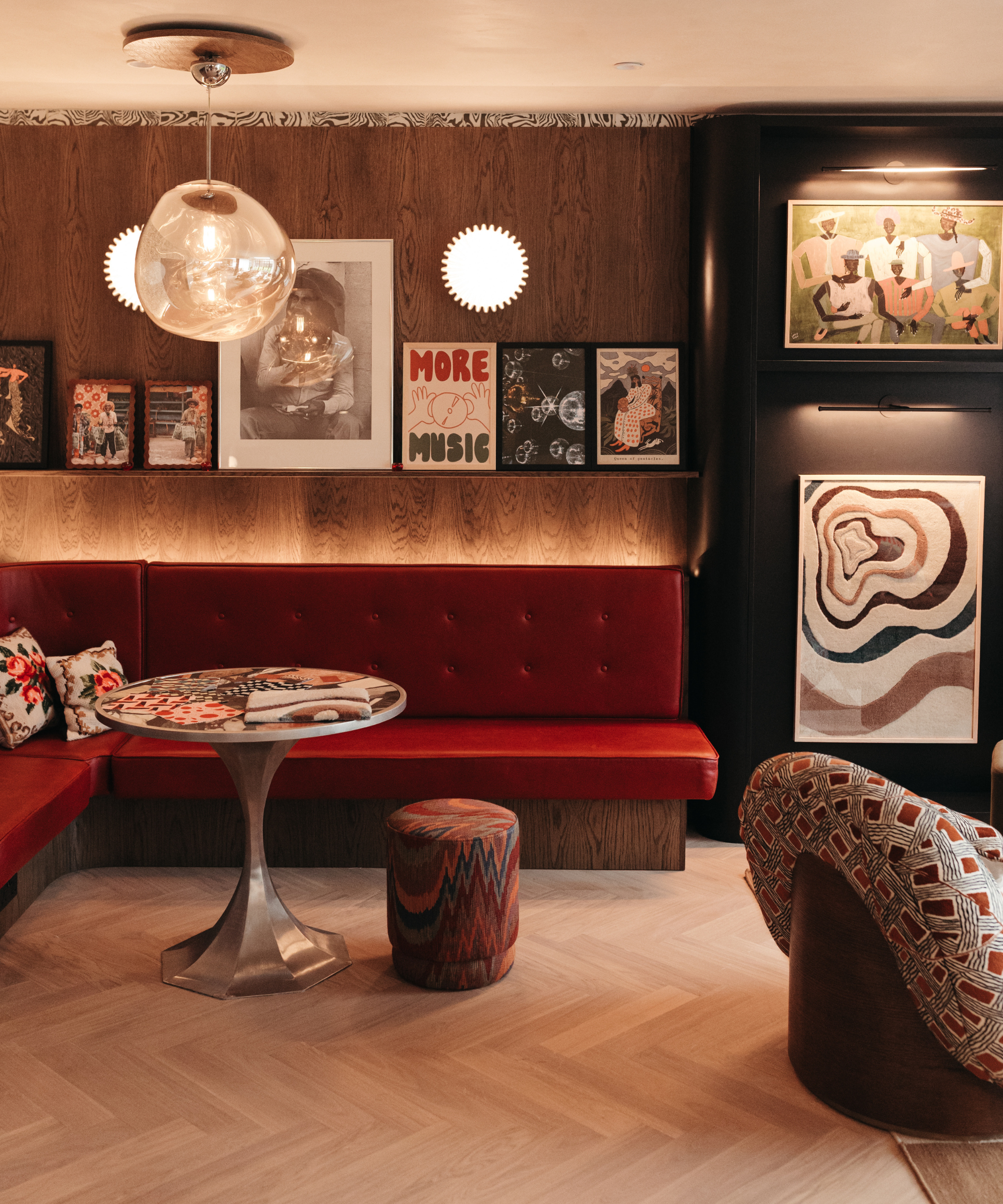 corner of living area with dining booth