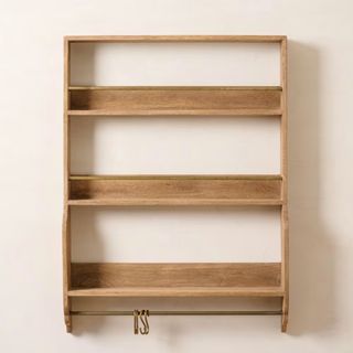 Hannon Wood and Brass Display Shelf