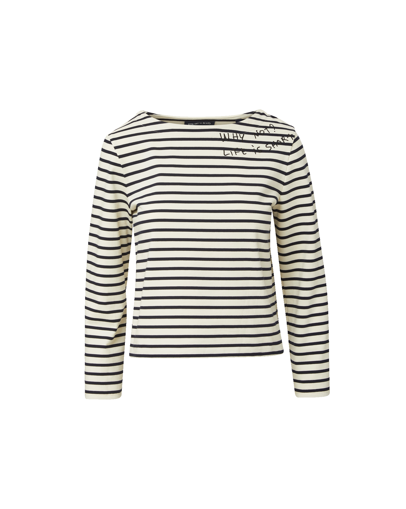 Hovey Embroidered Stripe Top Dove White/navy Stripe / Xs