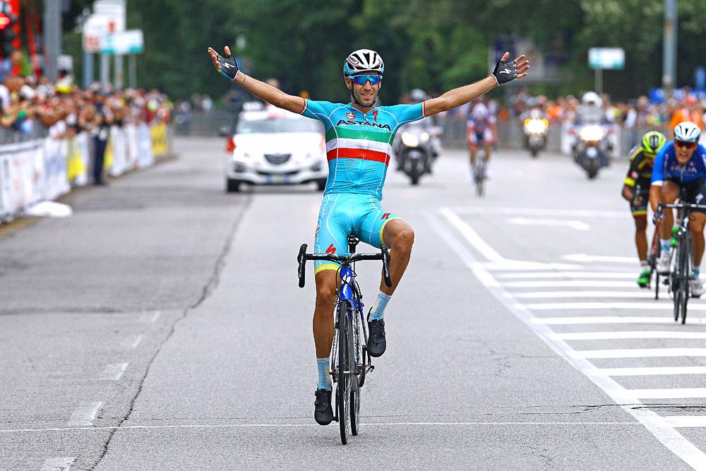 Vincenzo Nibali (Astana) victory salute at Coppa Bernocchi