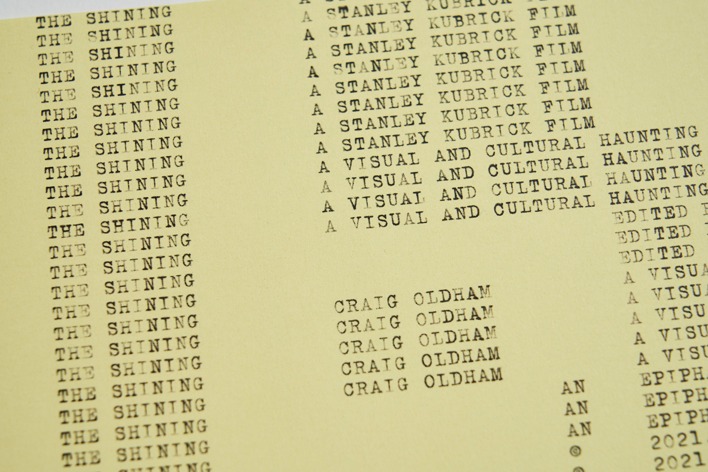 Detail of typed page