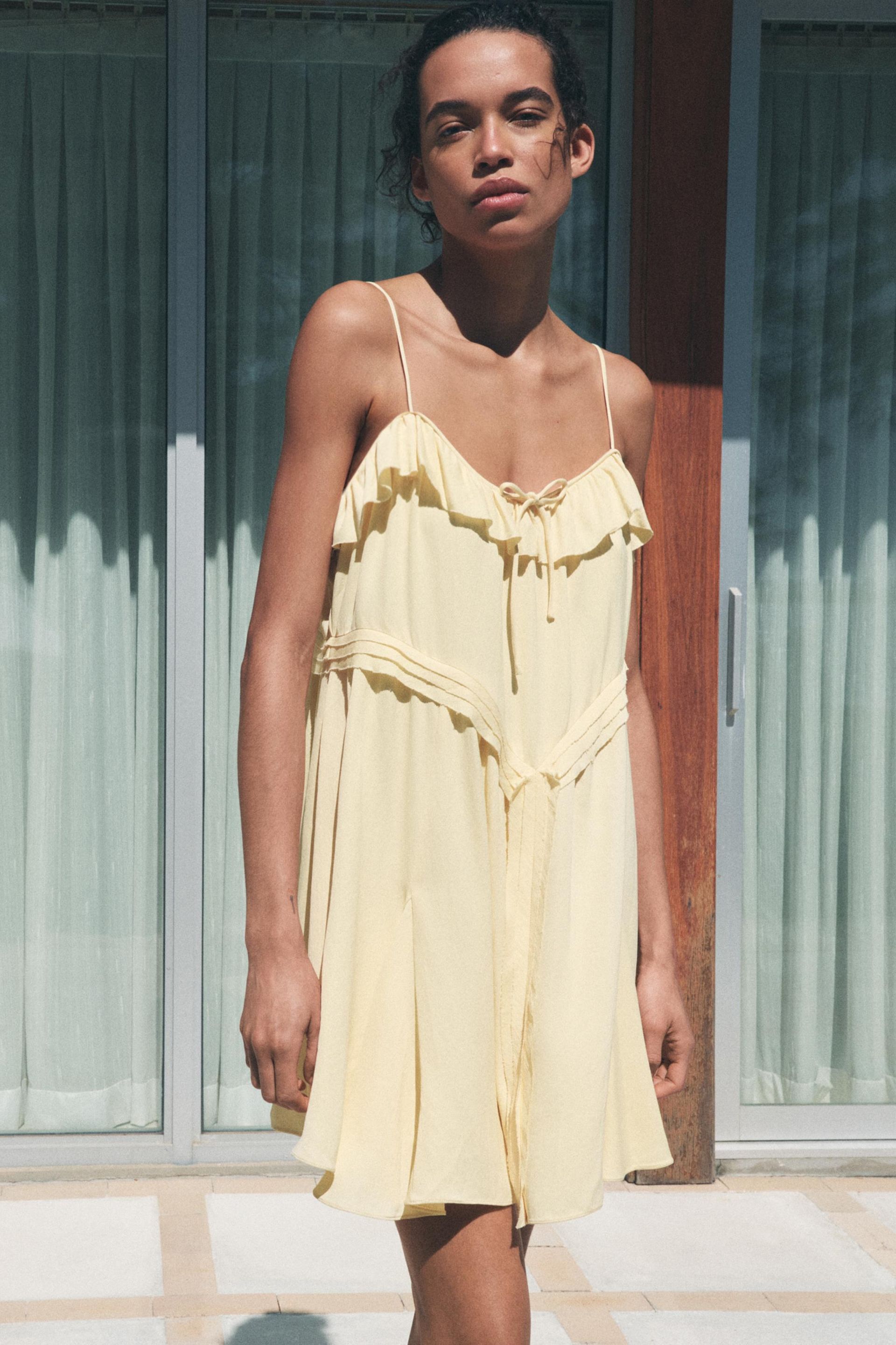 ZARA Short Ruffle Dress Zw Collection