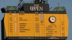 An Open Championship scoreboard