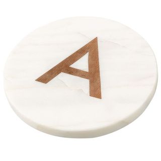 marble alphabet coaster