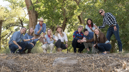 The members of NASA&rsquo;s 2025 Astronaut Candidate Class pose with rock samples collected during their geology training at the Rio Grande del Norte National Monument, New Mexico, in May 2026.