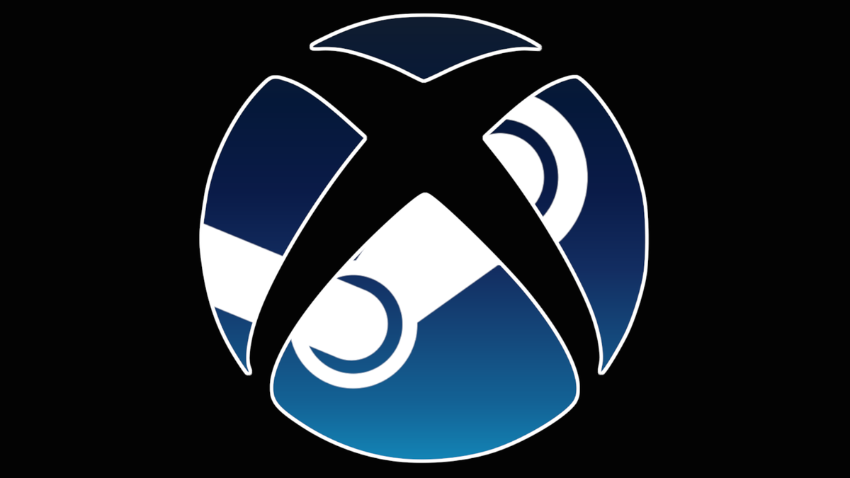 An edited Microsoft/Steam logo, illustrating the potential future integration Microsoft has for an Xbox app.