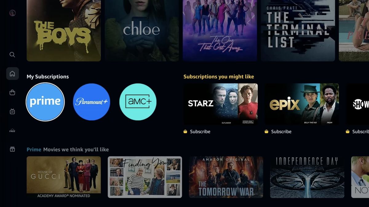 Prime Video menu update