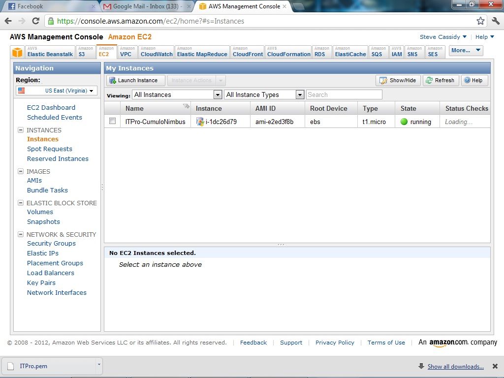 AWS instance starting