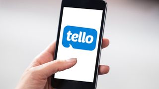 Tello Logo shown on a mobile phone
