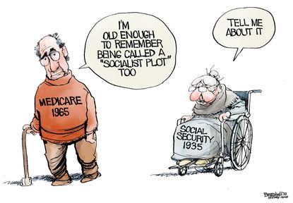 Editorial&nbsp;Cartoon&nbsp;U.S. Social Security Medicare Medicaid Benefits socialism