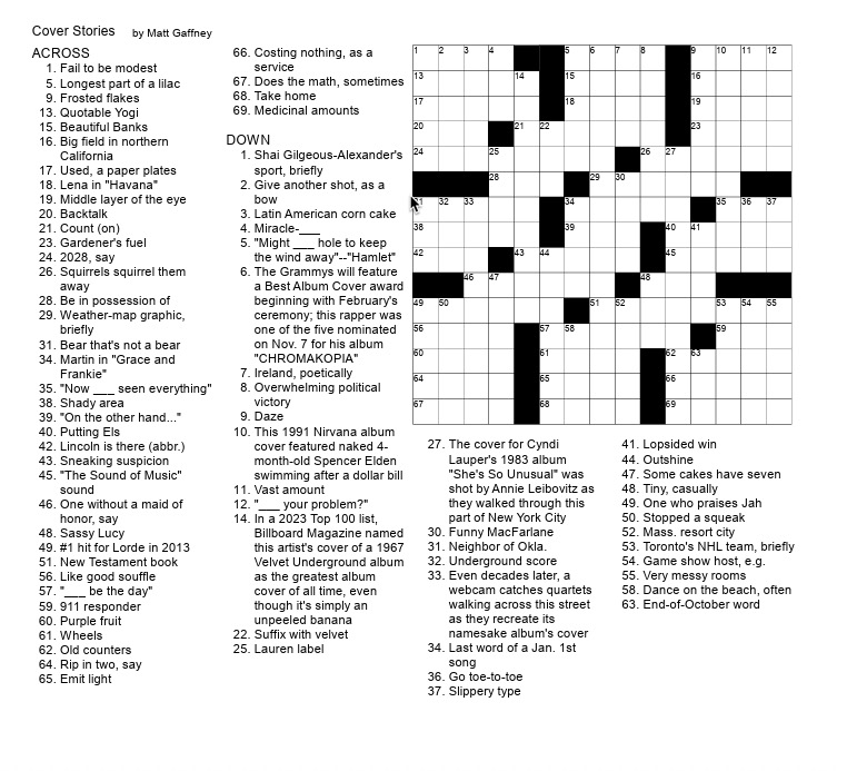 A crossword puzzle