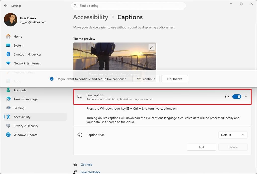Live Captions with AI