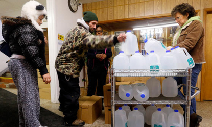 Residents of Flint, Michigan, get drinking water.