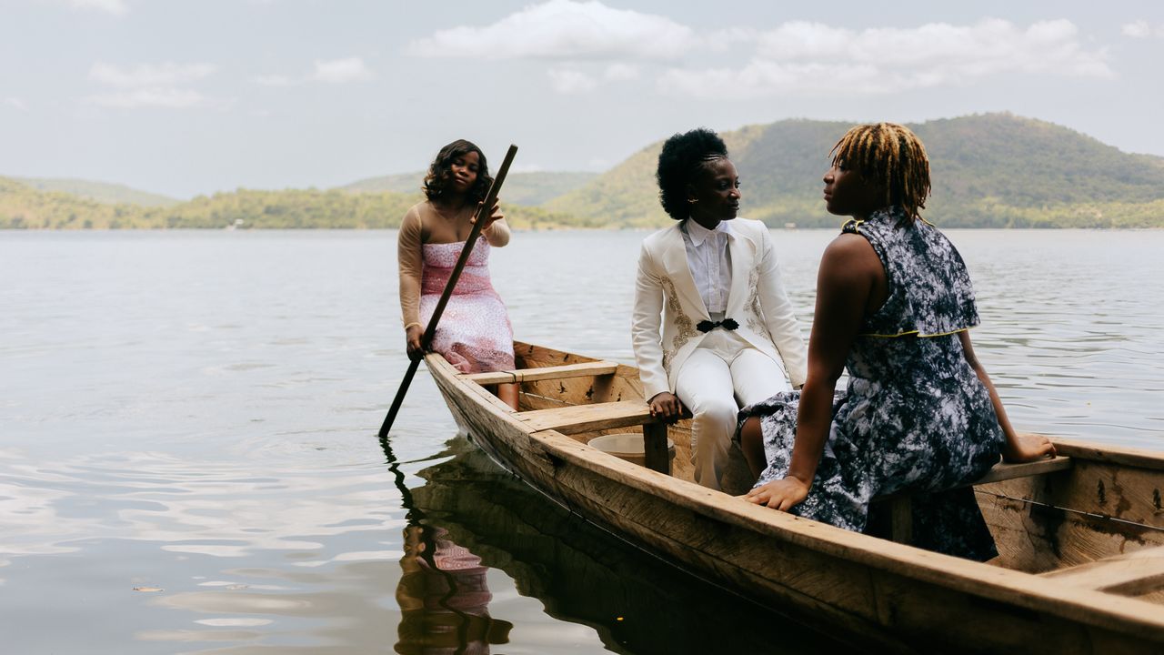 Prada women in a boat