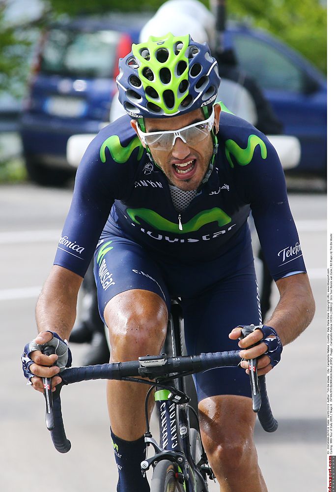 Be&ntilde;at Intxausti (Movistar) is on his way to winning stage 8 at the Giro d'Italia
