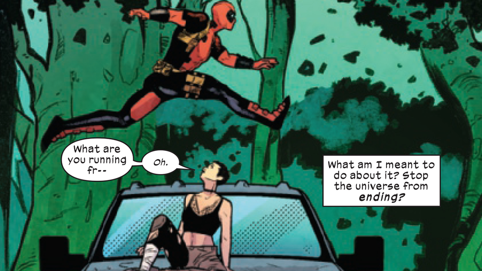 Negasonic Teenage Warhead está a punto de salvar el Multiverso en su propio one-shot, pero primero ella y Deadpool tienen que atrapar a un cerdo que se escapó.