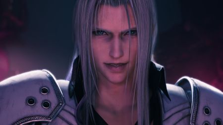 Sephiroth looks meancing in Final Fantasy 7 Revelation, with his iconic silver hair framing a smirk