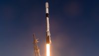A SpaceX Falcon 9 rocket launches 27 Starlink satellites from Vandenberg Space Force Base on Oct. 12, 2026.