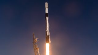 A SpaceX Falcon 9 rocket launches 27 Starlink satellites from Vandenberg Space Force Base on Oct. 12, 2026.