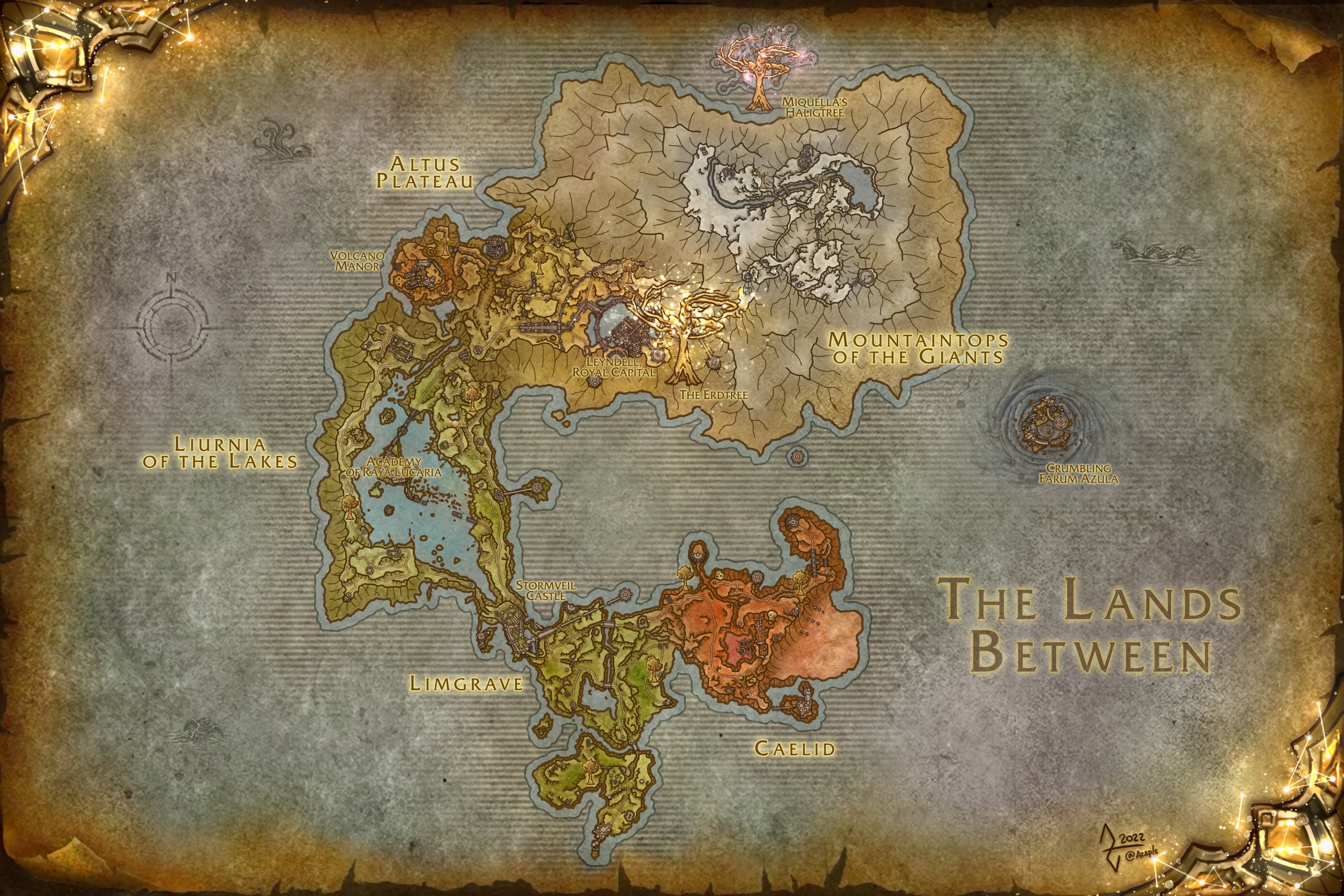 Elden Ring map in the style of Azeroth