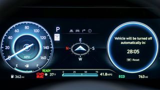 2025 Hyundai Elantra Hybrid Limited cluster display.