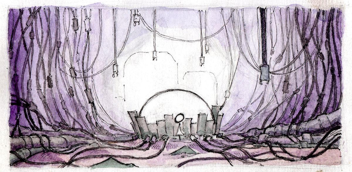Painted concept art for an indie game