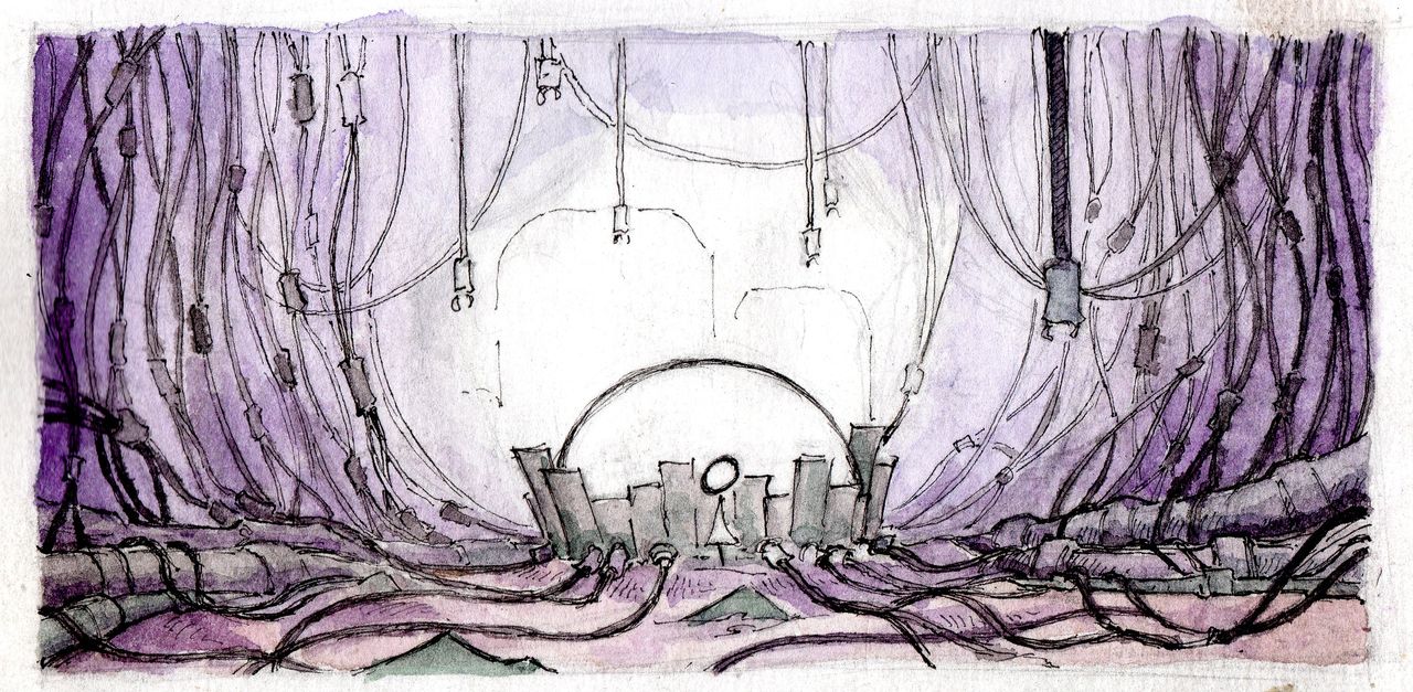 Painted concept art for an indie game