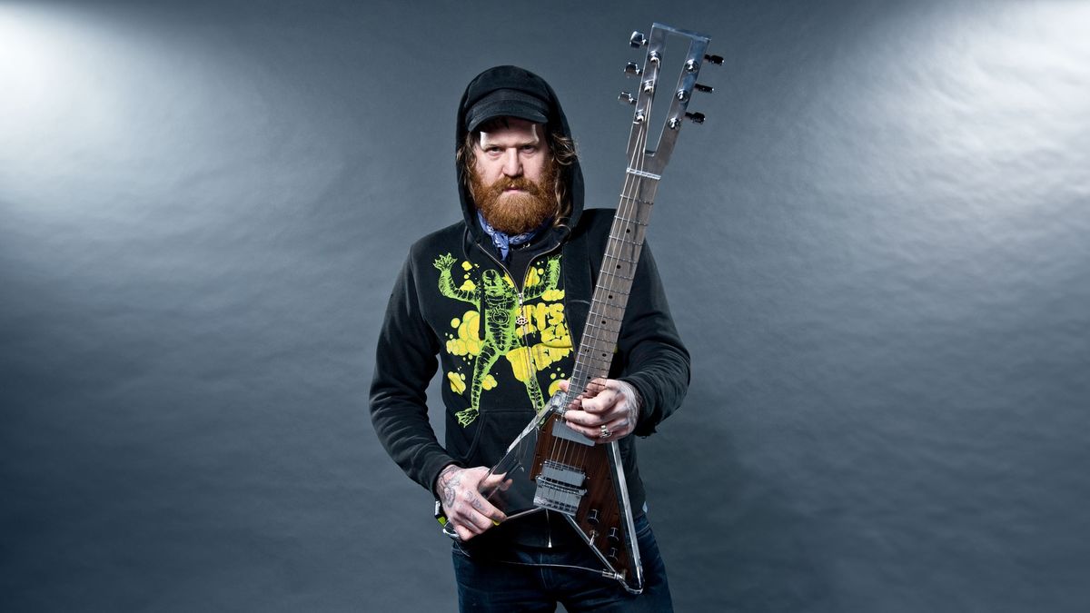 Brent Hinds of Mastodon backstage at the O2 Academy on February 5, 2012 in Bristol.