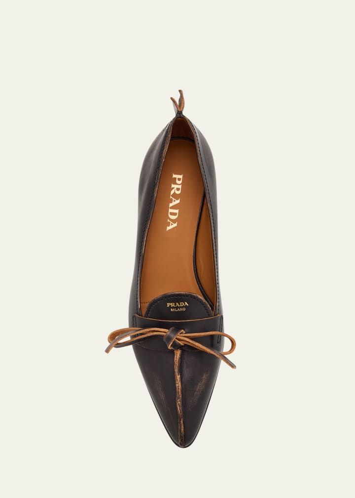 Leather Block-Heel Loafers