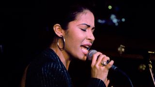 Singer Selena (Quintanilla) performs at the opening of the Hard Rock Cafe on January 12th, 1995 in San Antonio, Texas