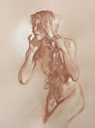 James Martin played around with lost and found edges in this life drawing