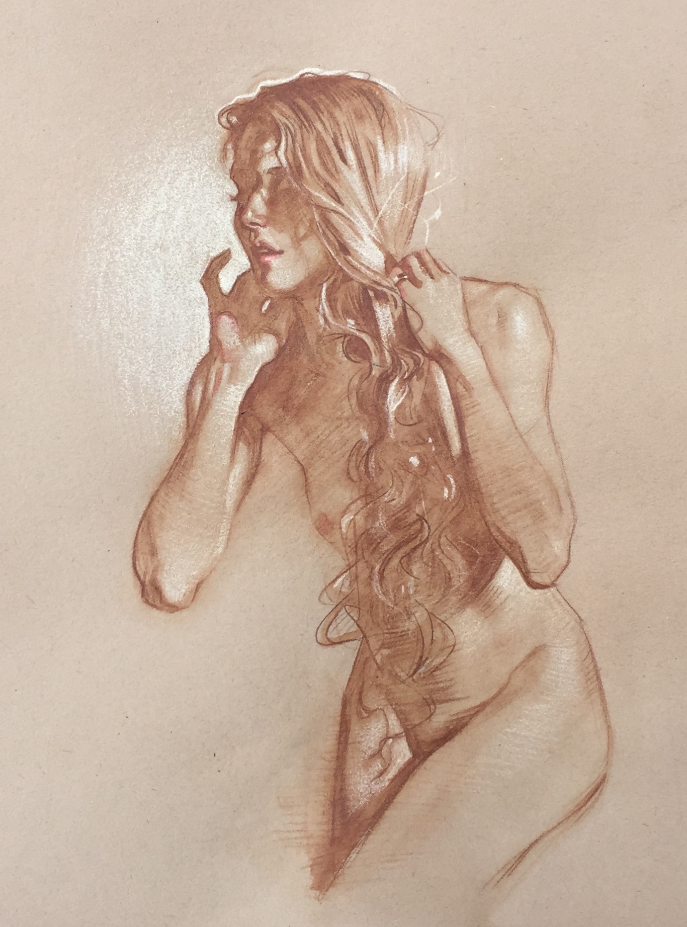 James Martin played around with lost and found edges in this life drawing