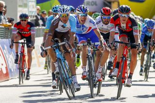 Matteo Montaguti (AG2R La Mondiale) edges out Thibaut Pinot (FDJ) in the sprint