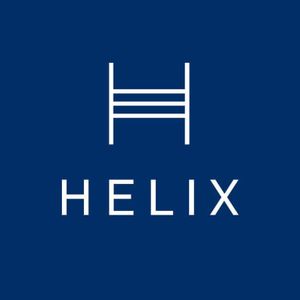 The navy blue Helix Sleep Logo with white lettering