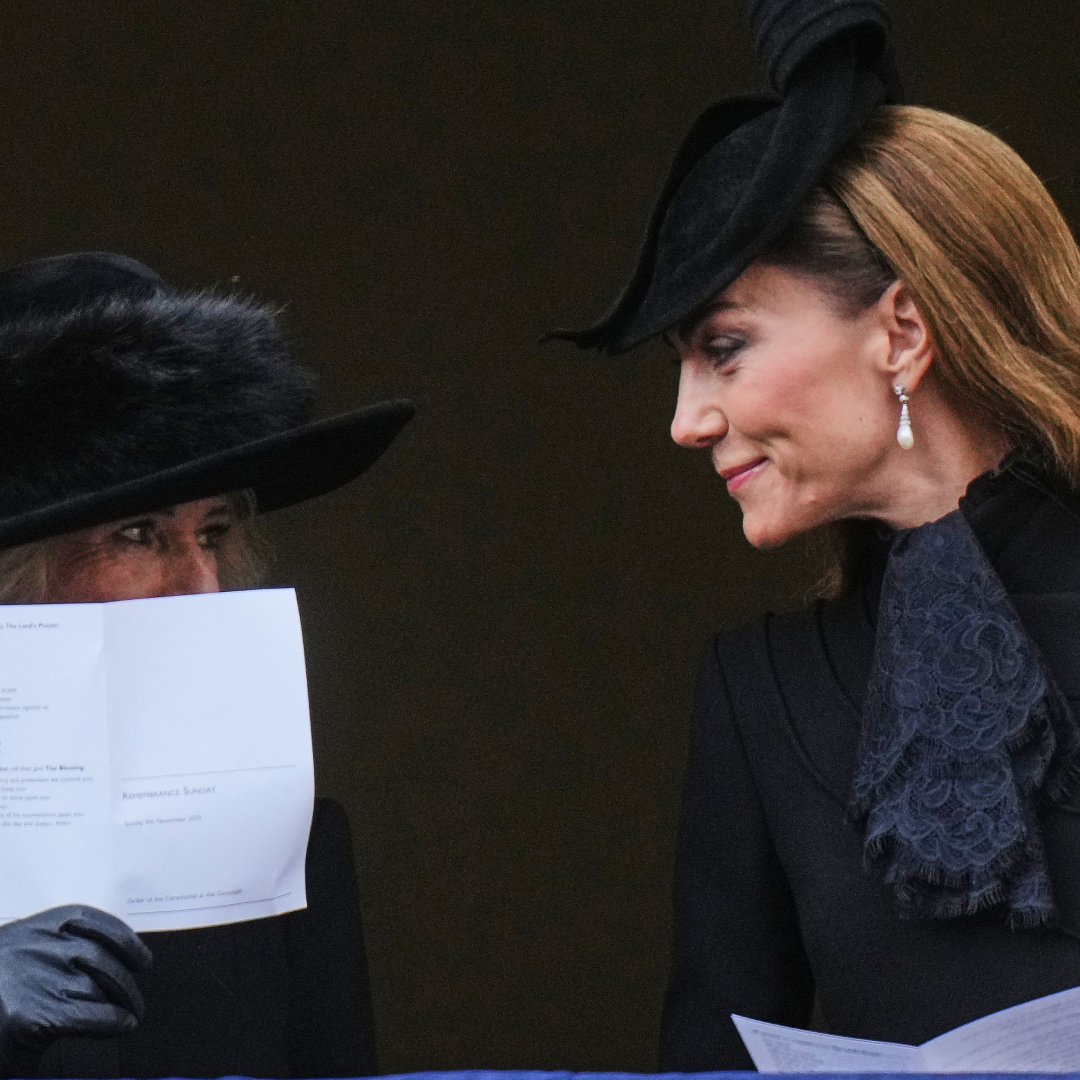 Queen Camilla makes a secret comment to Kate Middleton on Remembrance Sunday at the Cenotaph