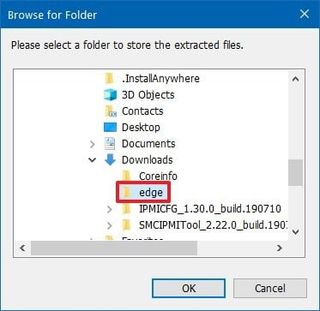 Select extraction folder
