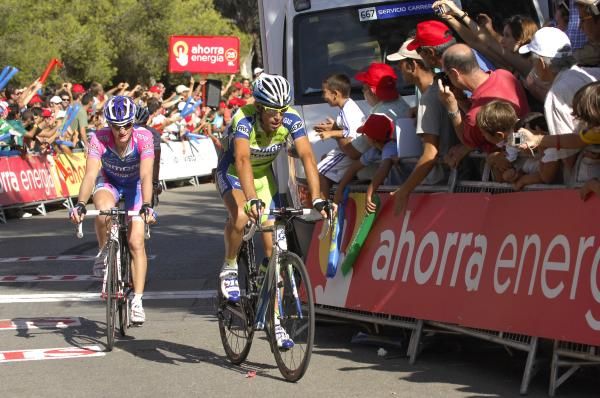Vincenzo Nibali (Liquigas-Doimo) crosses the line in Malaga.