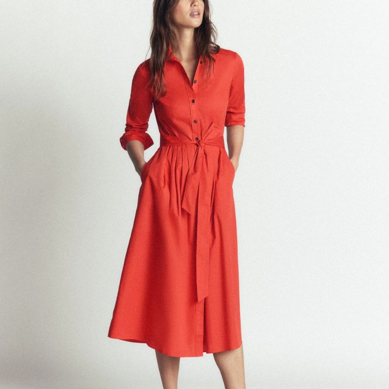 Boden, Alexa Cotton Midi Shirt Dress